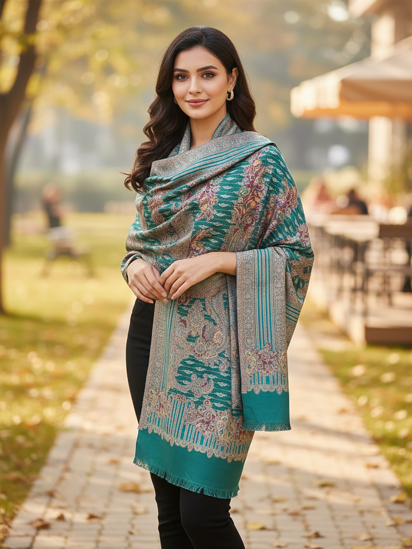 Winter Wear - Gorgeous Green Acrylic Stole For Women