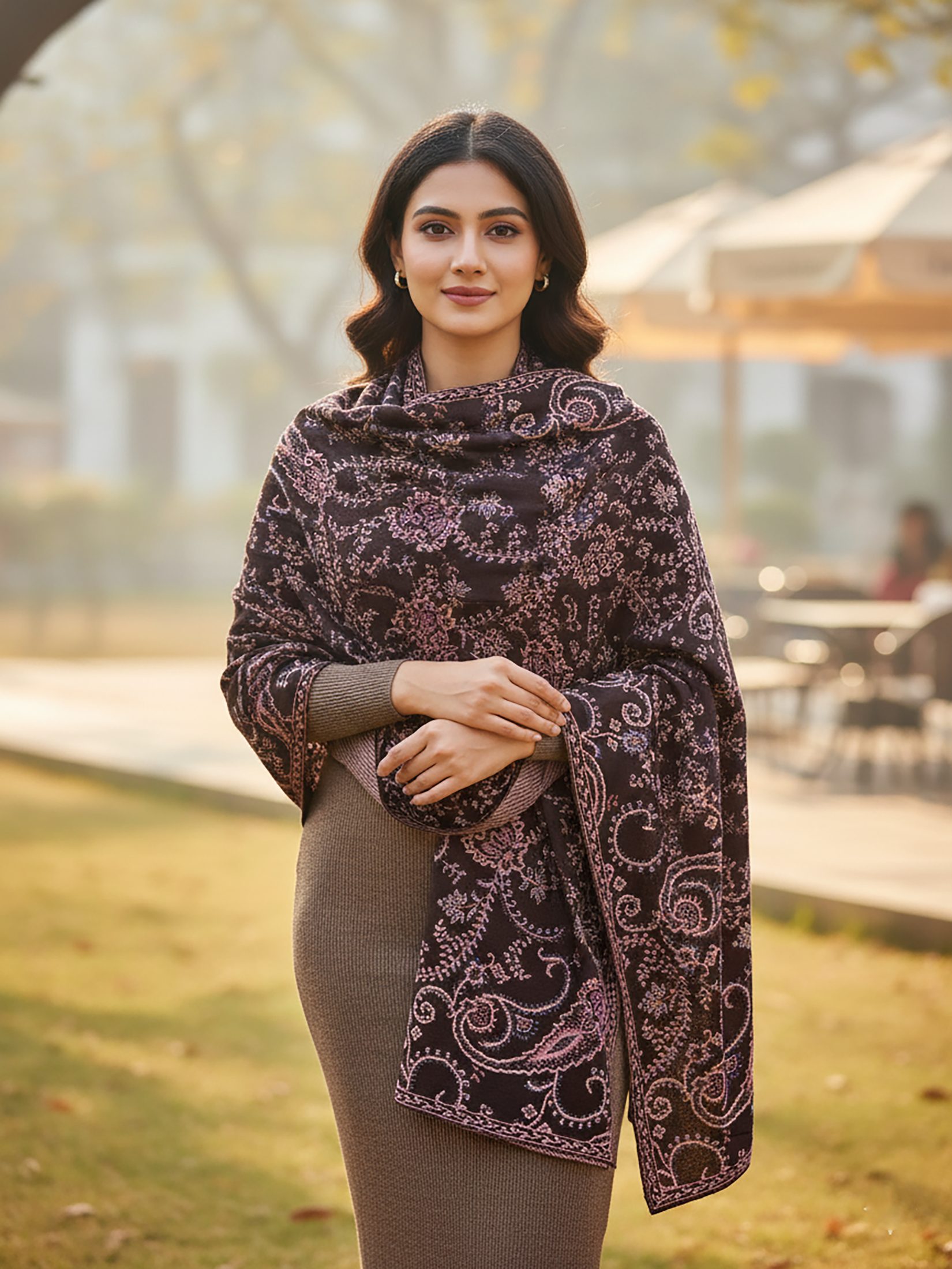 Winter Wear - Soft Knitted Warm Black Women Shawl