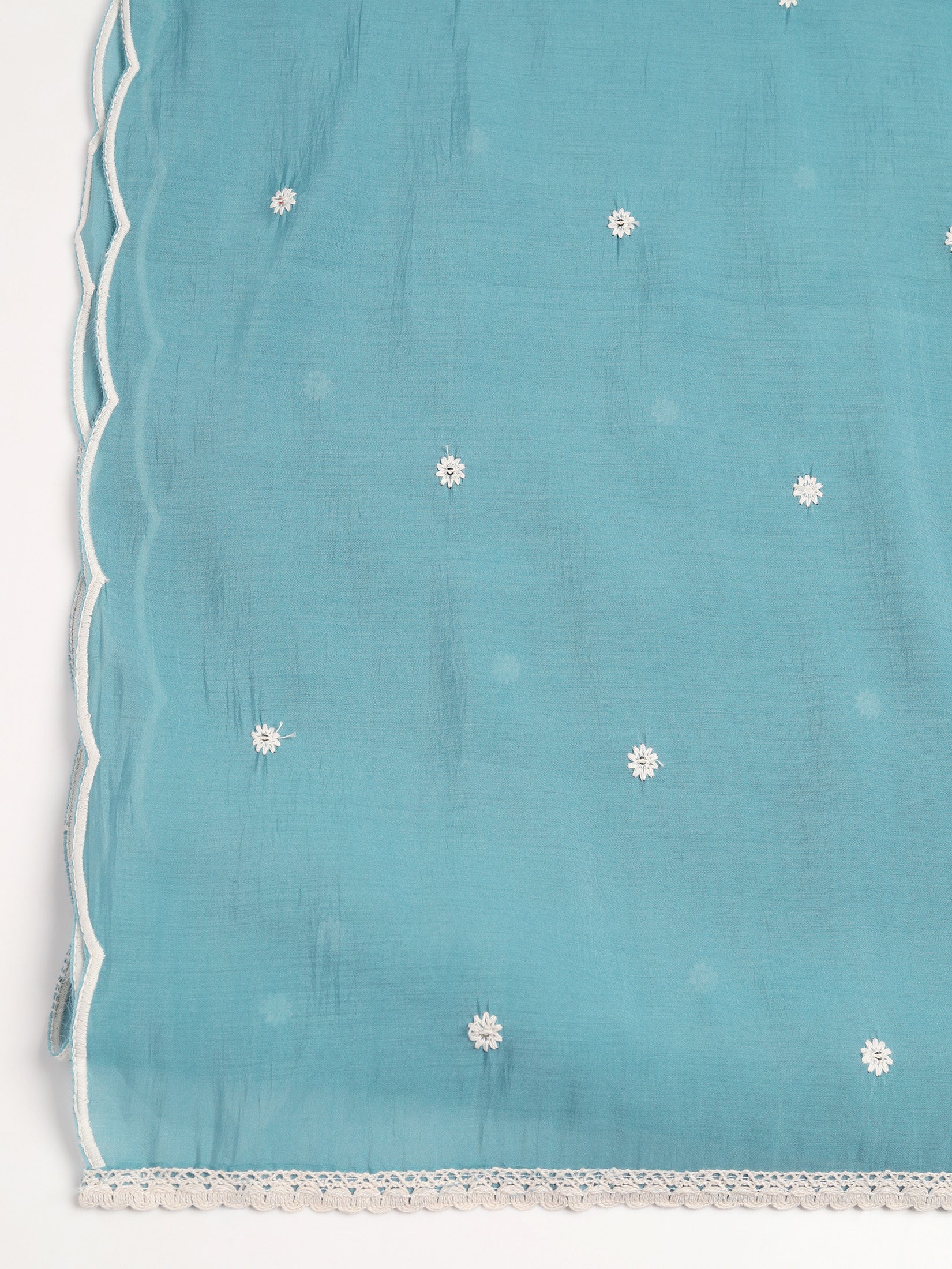 Women Blue Poly Viscose Embroidered Kurta Comfort Pant Dupatta