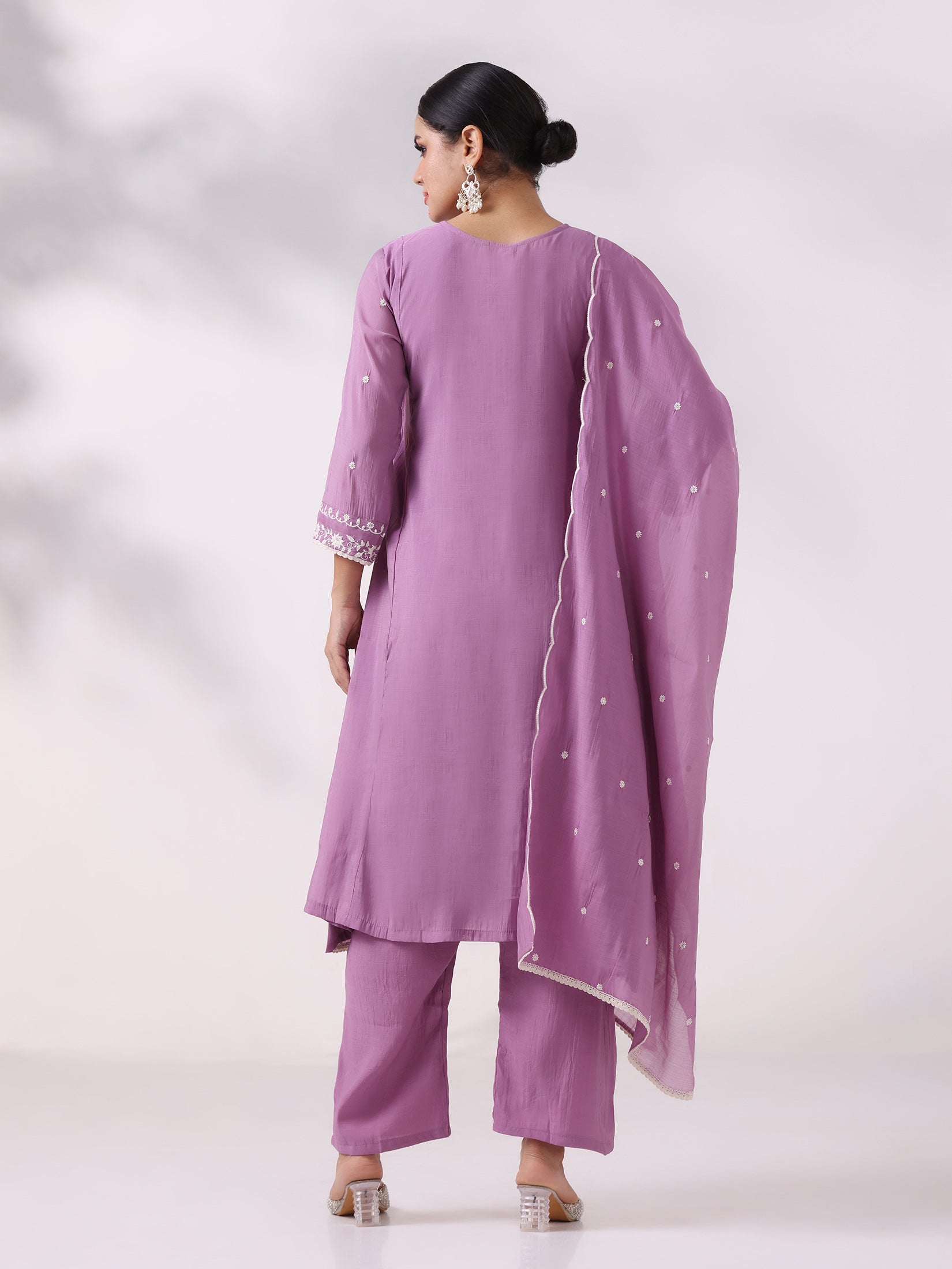 Women Poly Viscose Blue Embroidered Kurta Comfort Pant Dupatta
