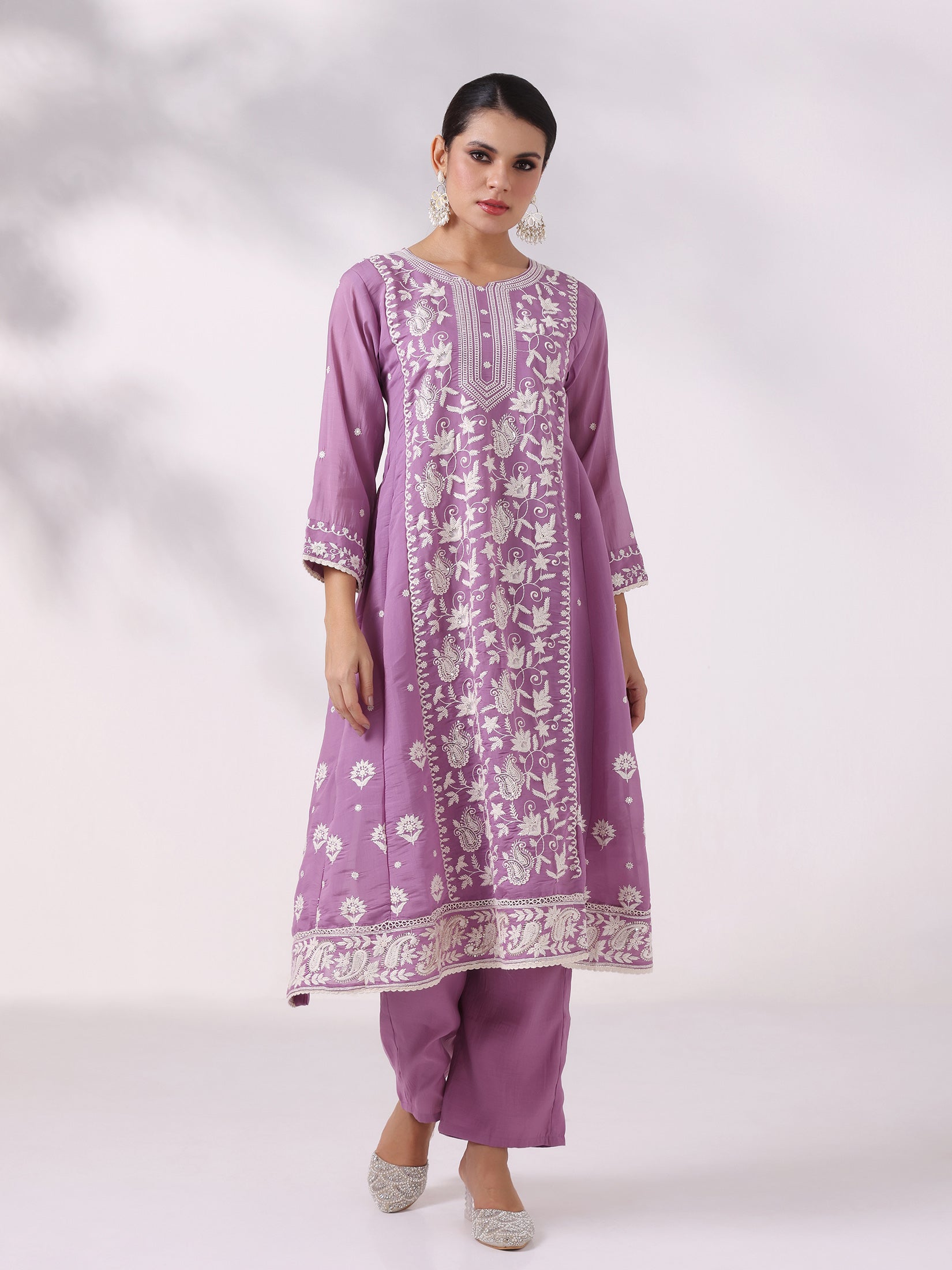 Women Poly Viscose Blue Embroidered Kurta Comfort Pant Dupatta
