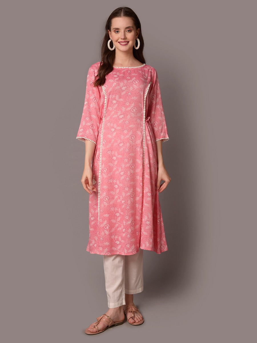 Rayon Light Pink Kurti, Size: Medium at Rs 360 in Jaipur | ID: 24330164230