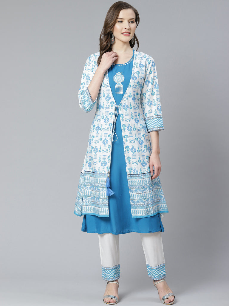 Ladies kurta with clearance overcoat