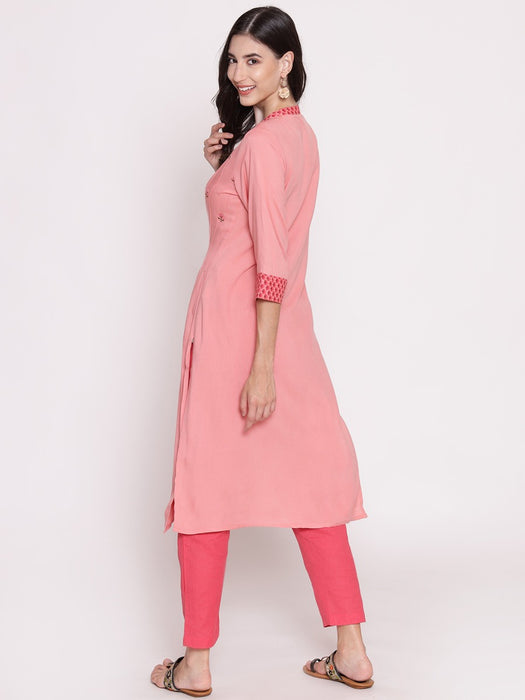 Buy Vishudh Teal Embroidered Straight Kurta With Kali Palazzo for Women  Online at Rs.949 - Ketch