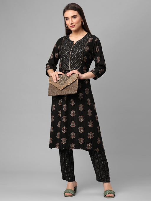 Anarkali Kurta Set Pure Cotton Black Solid Kurta With Trousers & Dupatta  Indian Dress Flared Anarkali Kurti Dress Indian Wedding - Etsy | Plain kurti  designs, Indian fashion dresses, Kurta designs women