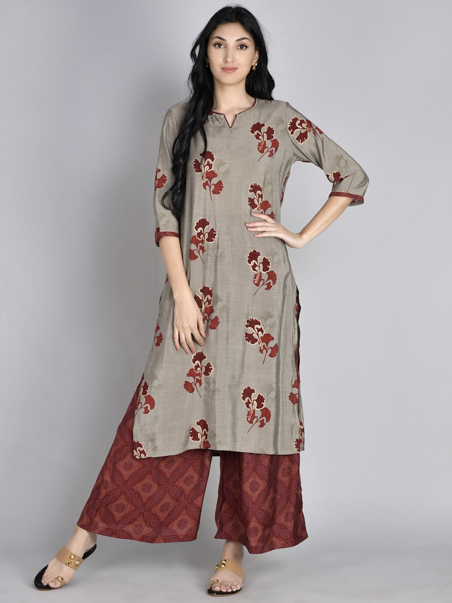 Buy Dark Blue Embroidered Kurta-pink Parallel Pants-dupatta Online - W for  Woman