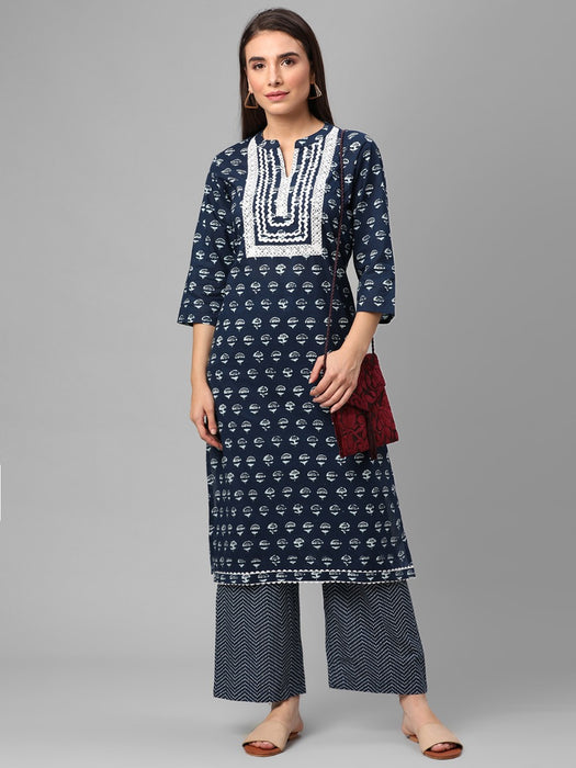 A One-Trend Women Dark Blue White Flower Rayon Anarkali Printed Kurti Long  Sleeveless Gown(AP_Kurti-L) : Amazon.in: Fashion