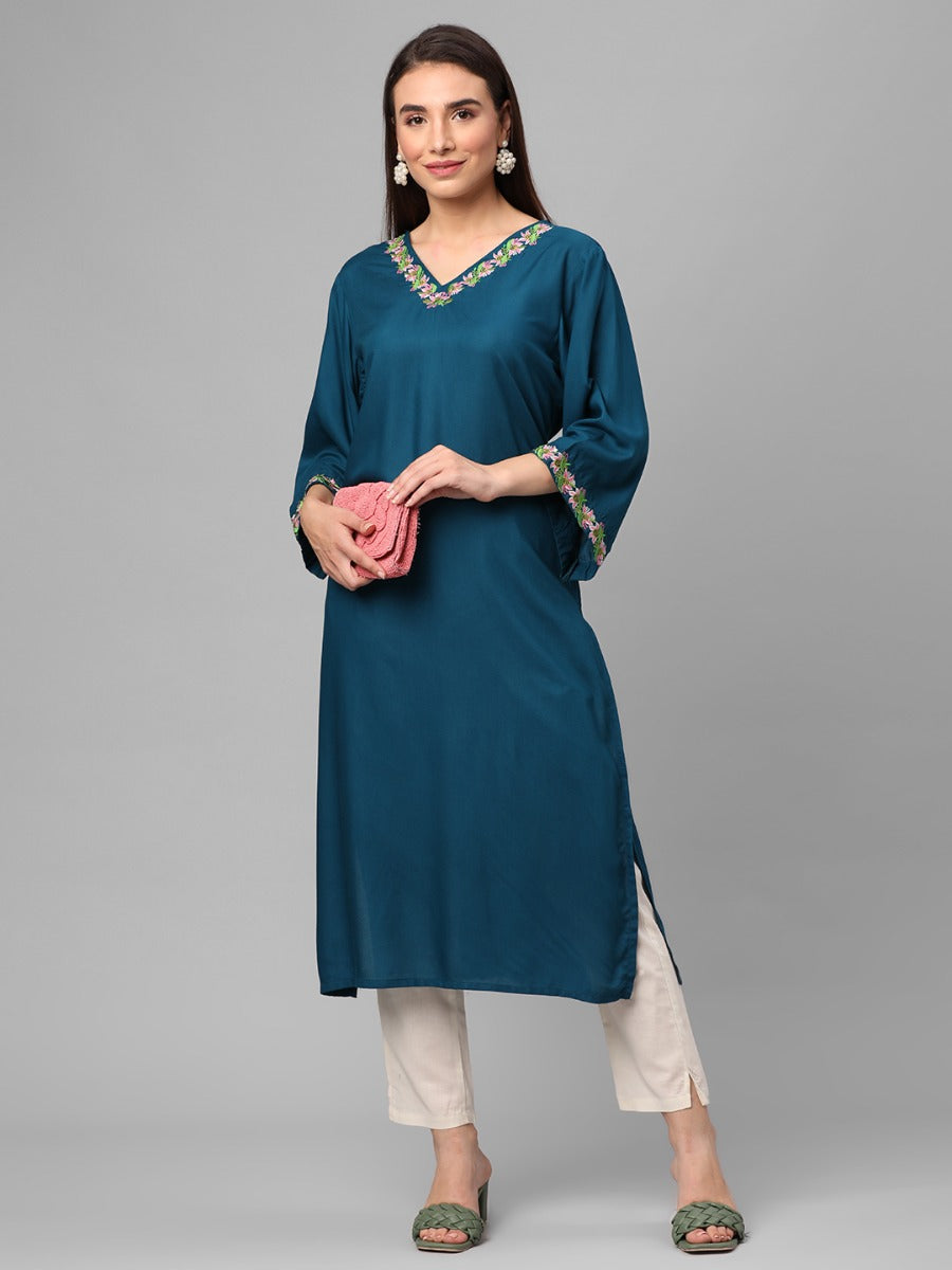 Navy Blue Kurti With Pant And Dupatta  Surat supplier