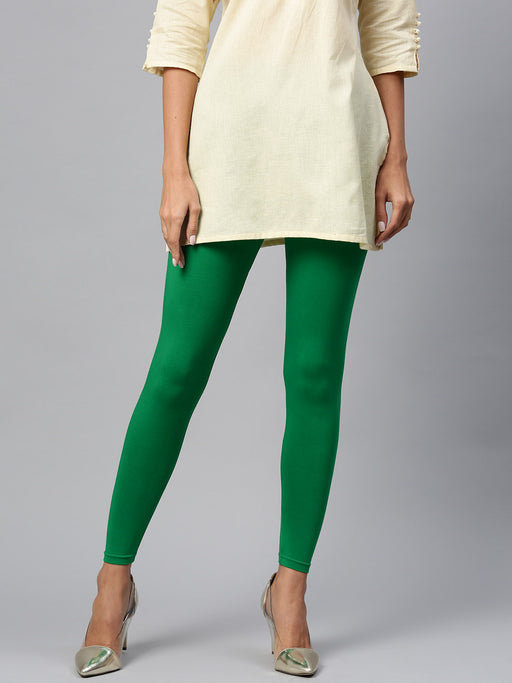 Buy B&G ENTERPRISES Womans Cotton Pack of 2 Leggings Pants(Rama Green,White)  at Amazon.in